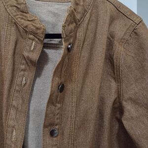 Classic Brown Women's Jean Jacket - Casual Button-Front